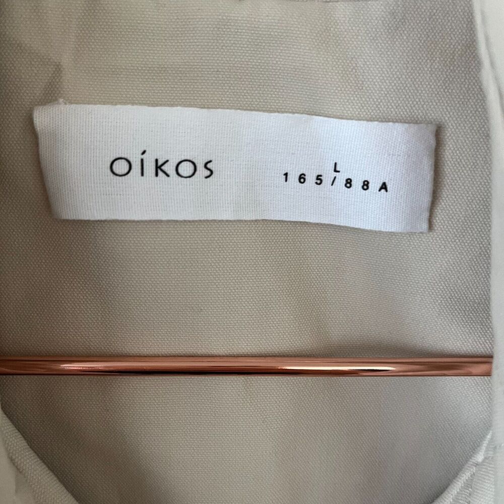 Oikos Women's Sleeveless Blazer Double Breasted Notch Lapel Light Beige dress - Picture 3 of 3